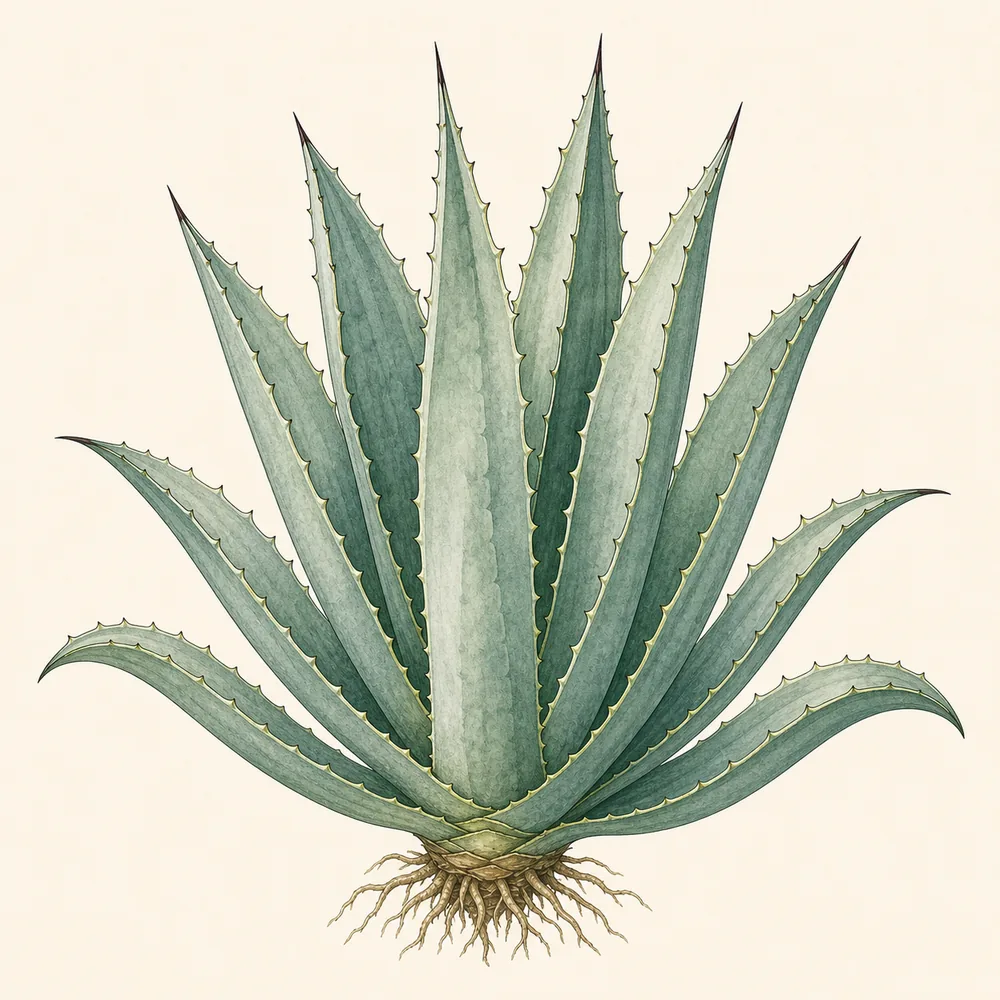 Botanical illustration of Agave