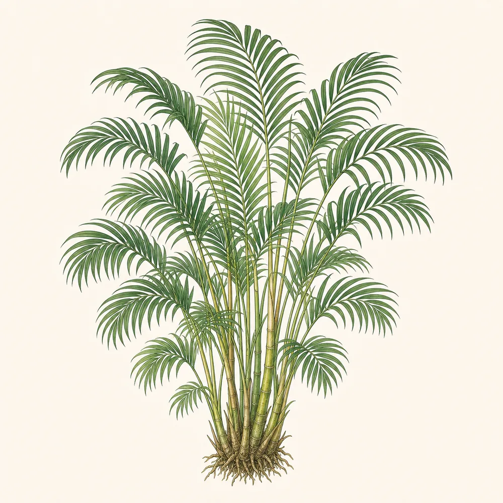 Botanical illustration of Areca Palm