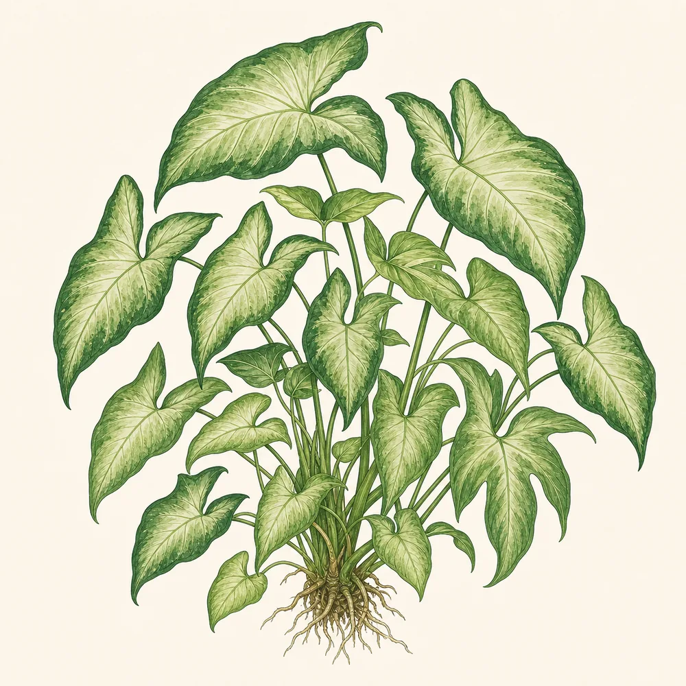 Botanical illustration of Arrowhead Plant
