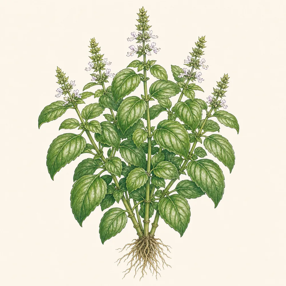Botanical illustration of Basil