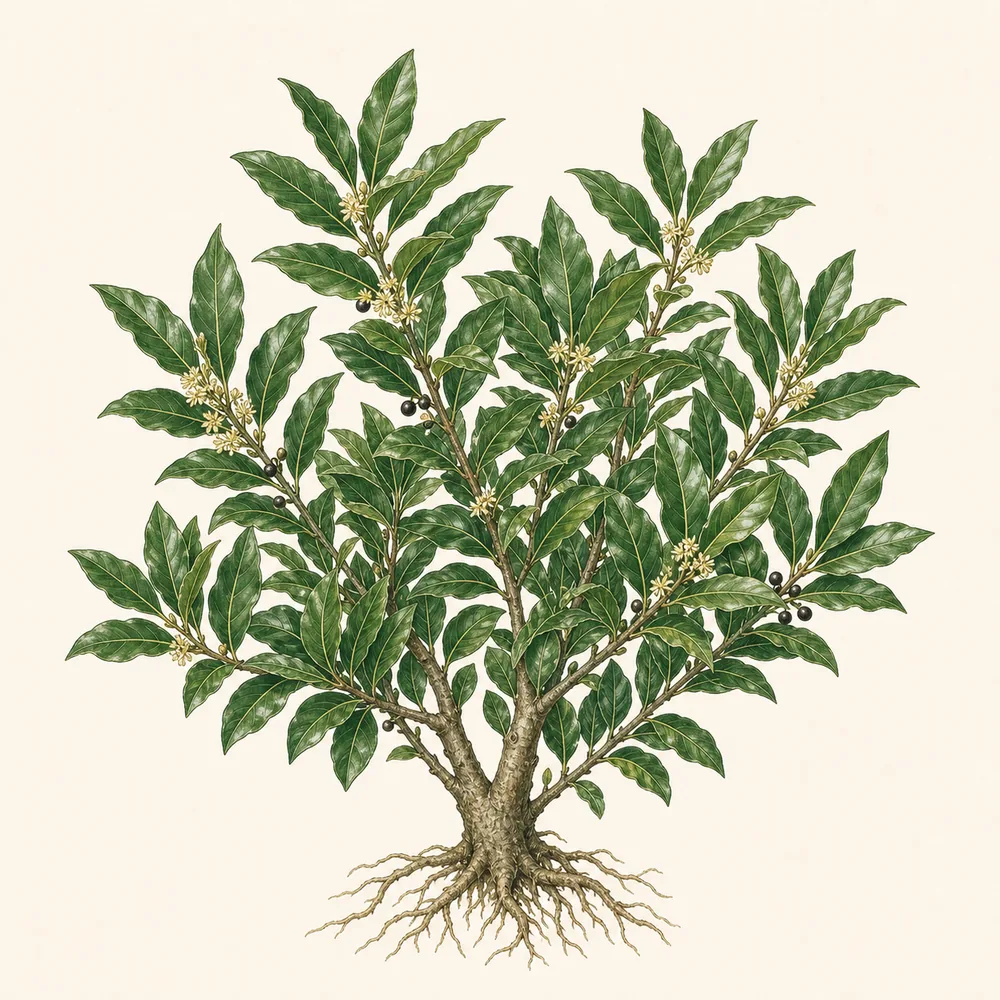 Botanical illustration of Bay