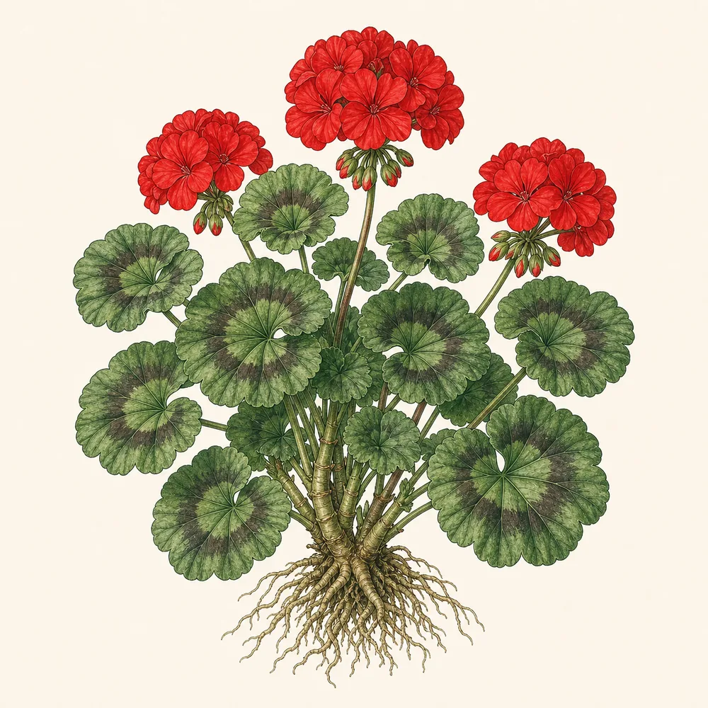 Botanical illustration of Bedding Geranium