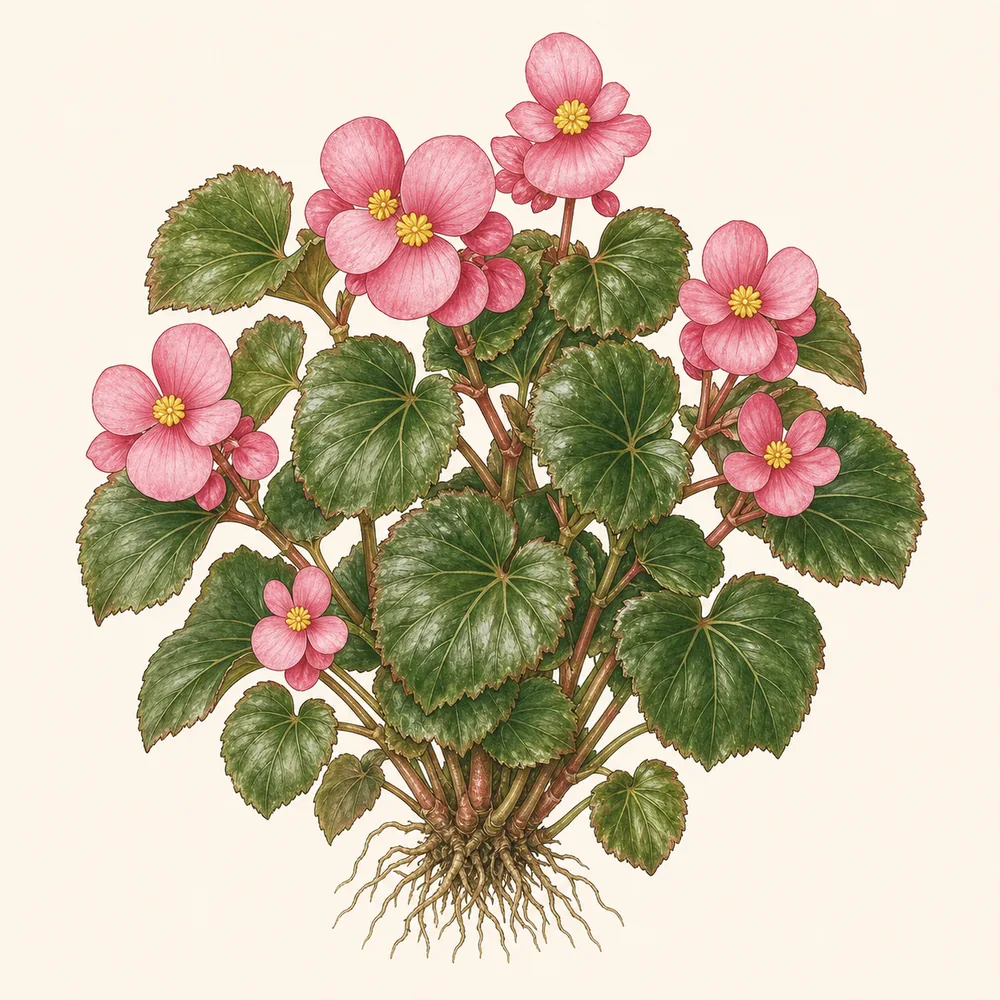 Botanical illustration of Begonia