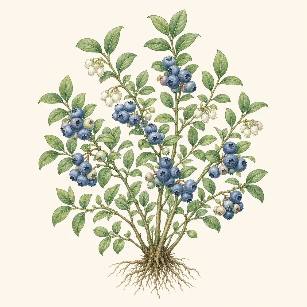Botanical illustration of Blueberry