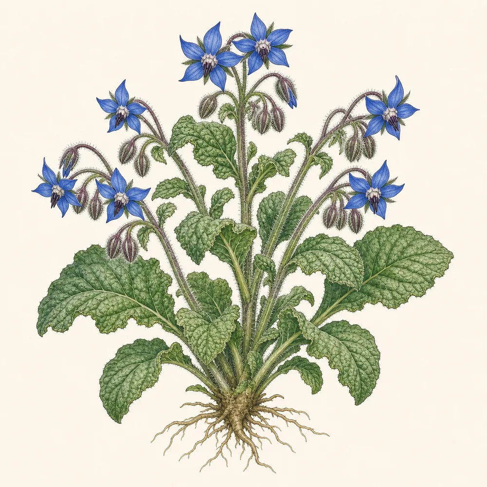 Botanical illustration of Borage