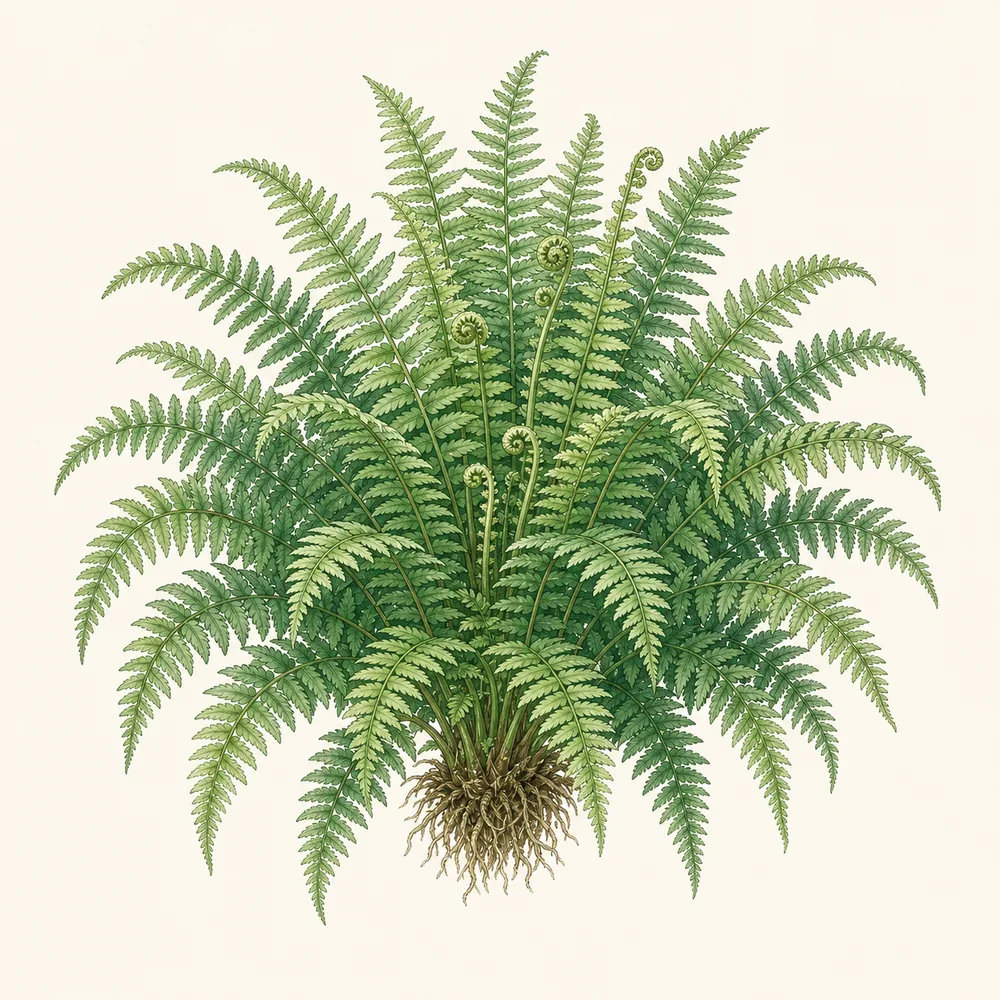 Botanical illustration of Boston Fern