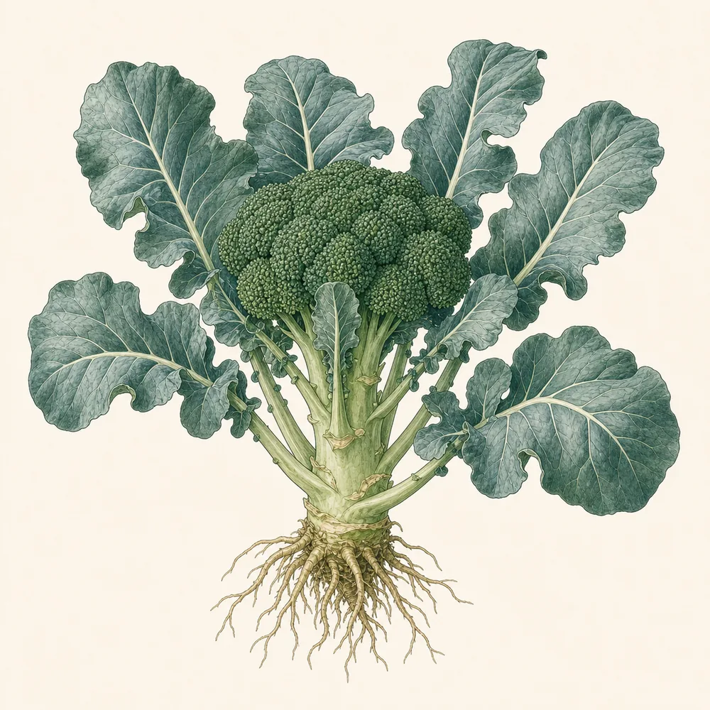 Botanical illustration of Broccoli