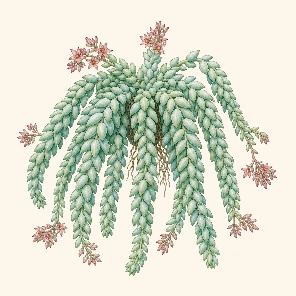 Botanical illustration of Burro's Tail