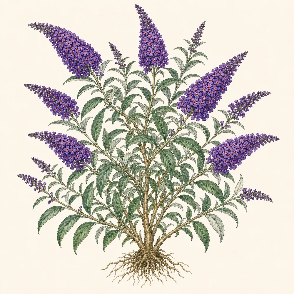 Botanical illustration of Butterfly Bush