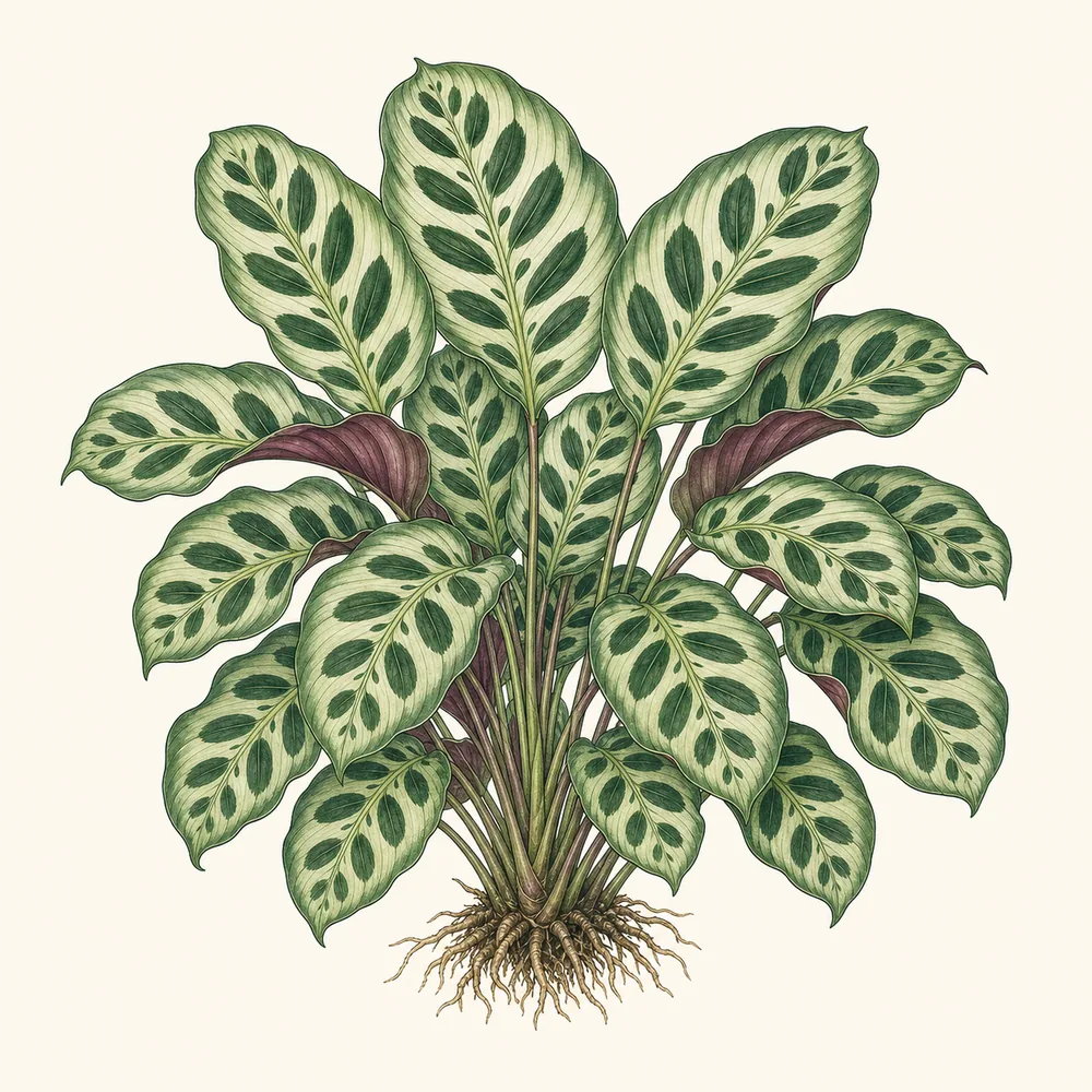 Botanical illustration of Calathea