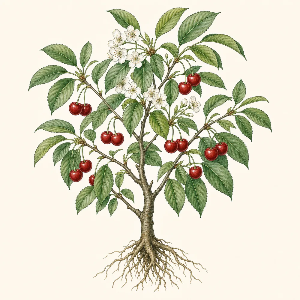 Botanical illustration of Cherry