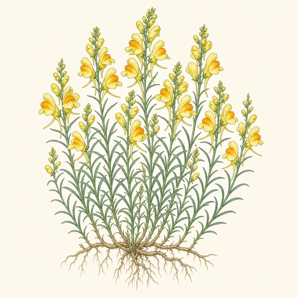 Botanical illustration of Common Toadflax