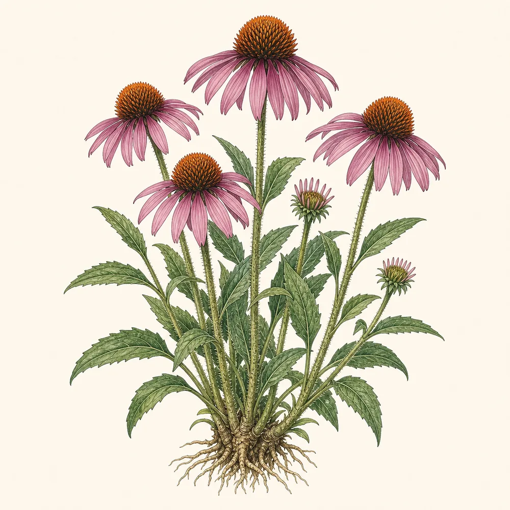 Botanical illustration of Coneflower