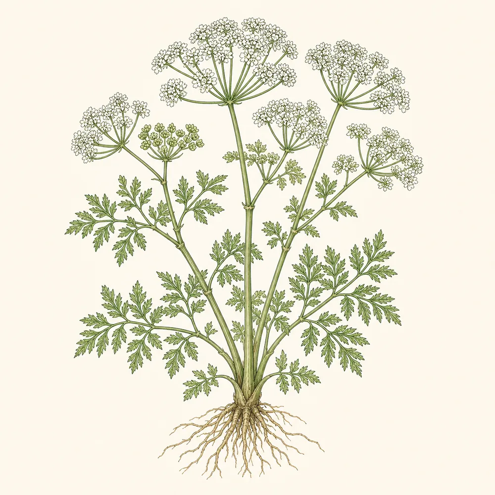 Botanical illustration of Cow Parsley