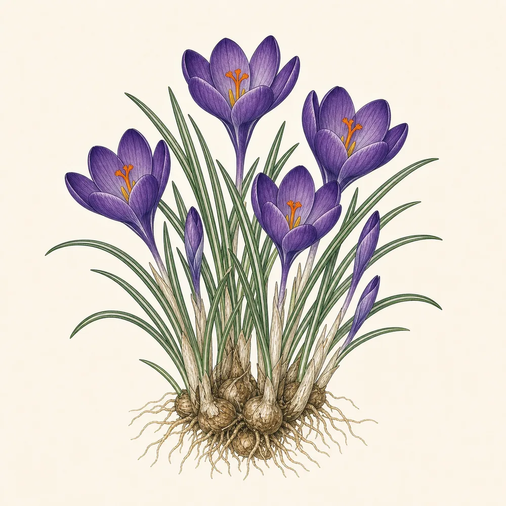 Botanical illustration of Crocus