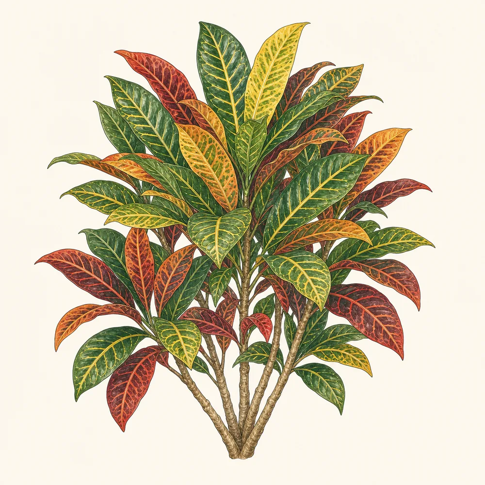 Botanical illustration of Croton