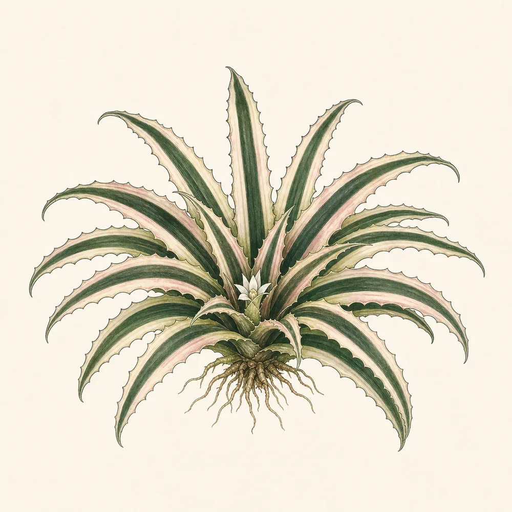 Botanical illustration of Cryptanthus