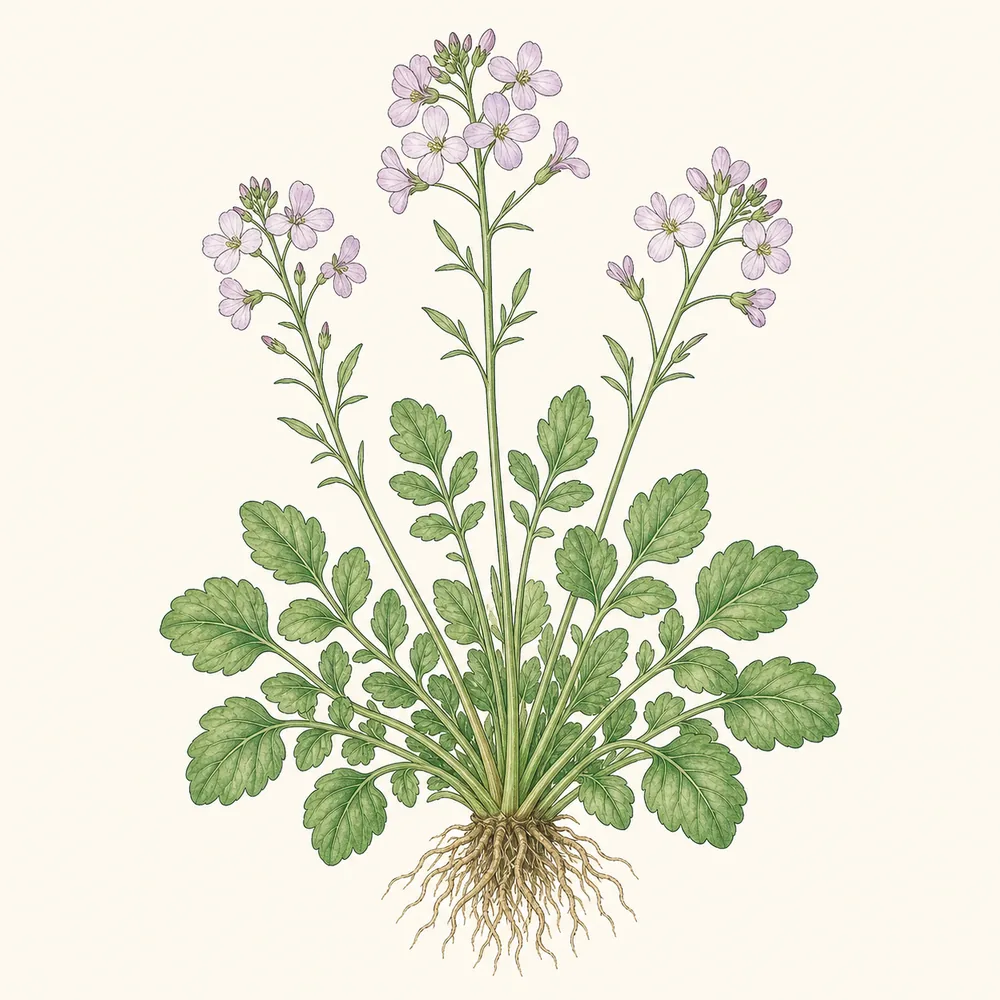 Botanical illustration of Cuckooflower
