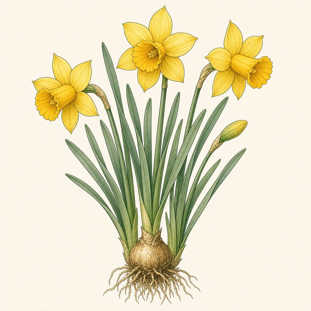 Botanical illustration of Daffodil