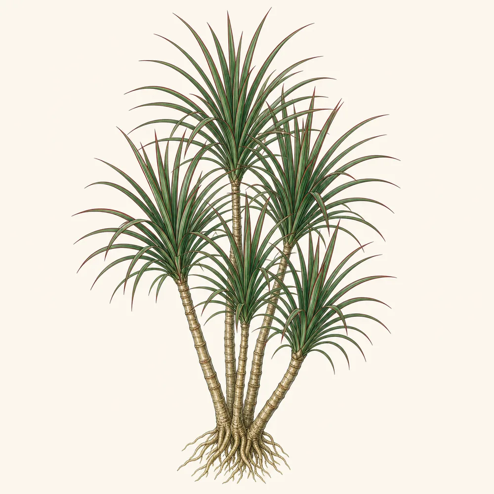 Botanical illustration of Dragon Tree