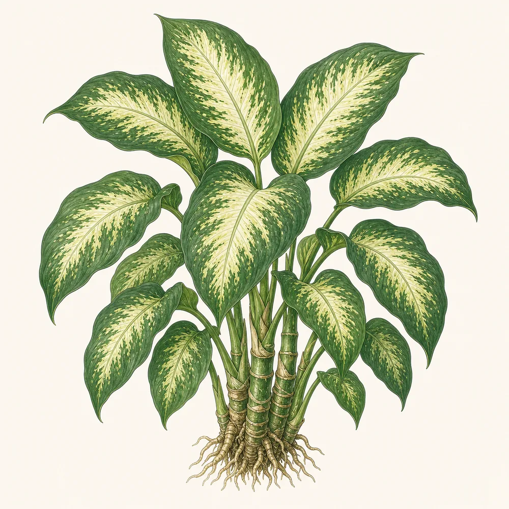 Botanical illustration of Dumb Cane