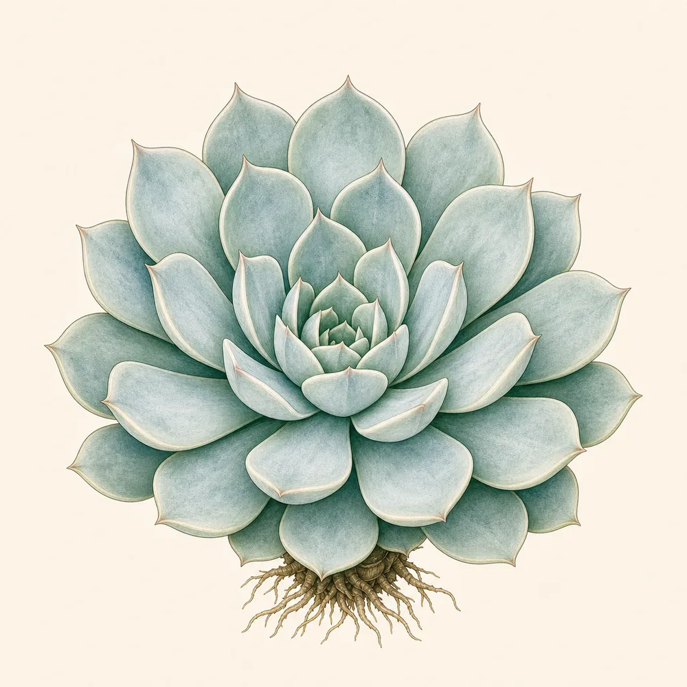 Botanical illustration of Echeveria