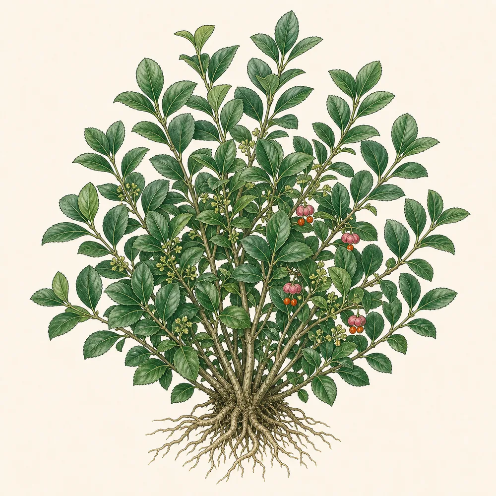 Botanical illustration of Euonymus