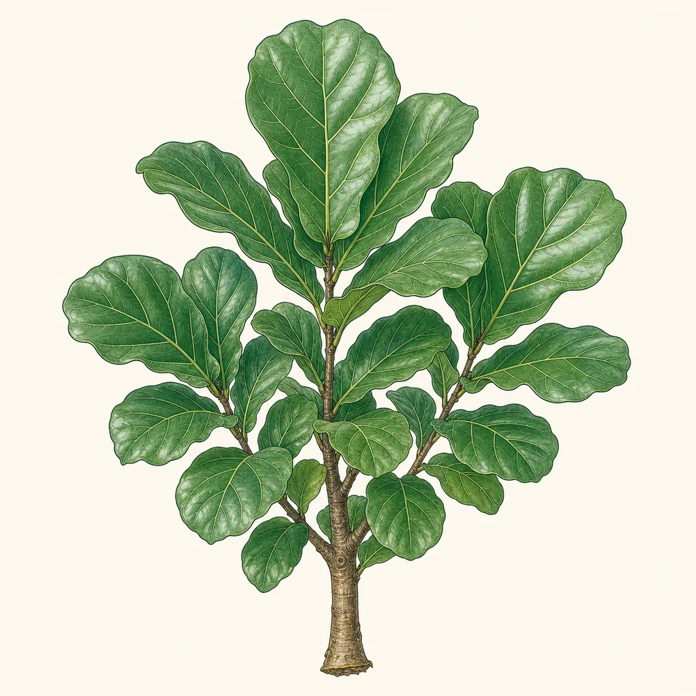 Botanical illustration of Fiddle-Leaf Fig