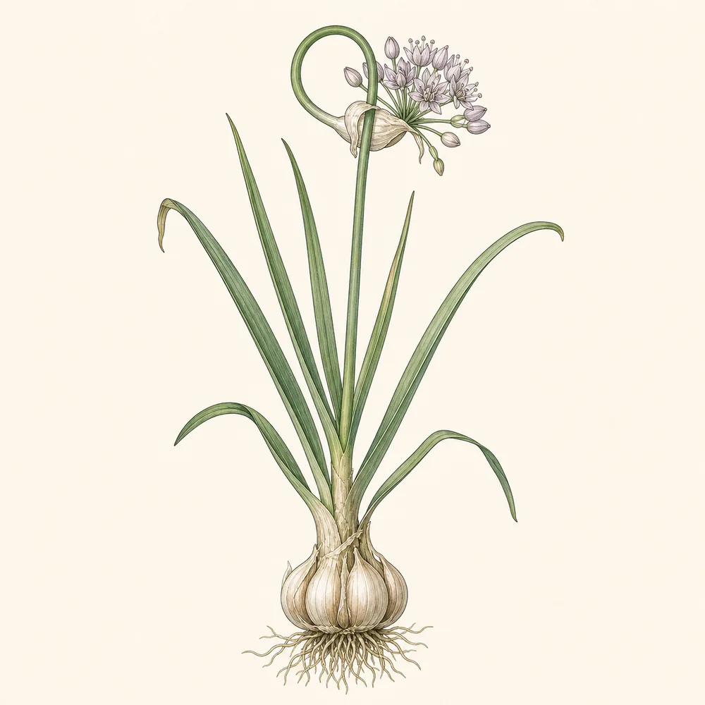 Botanical illustration of Garlic