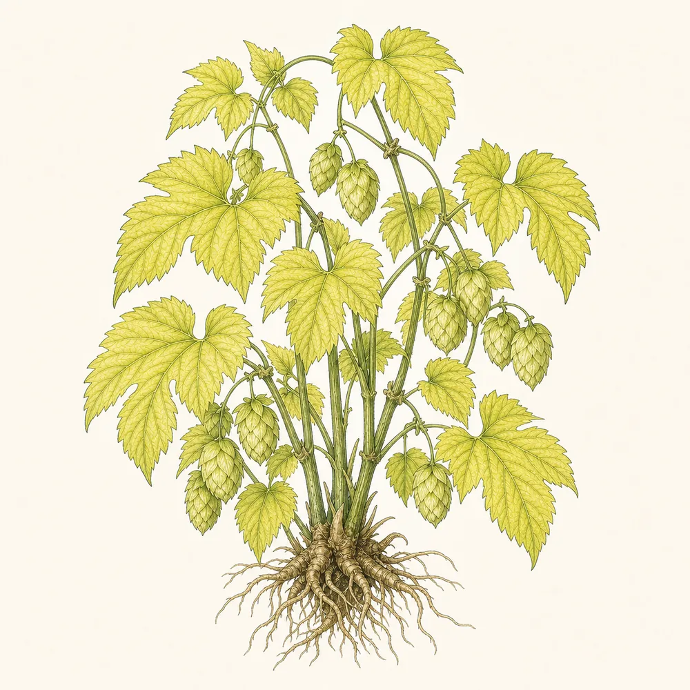 Botanical illustration of Golden Hop