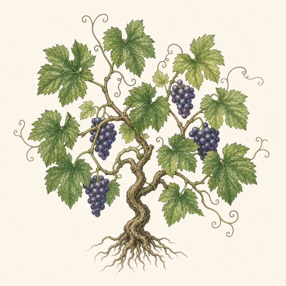 Botanical illustration of Grape