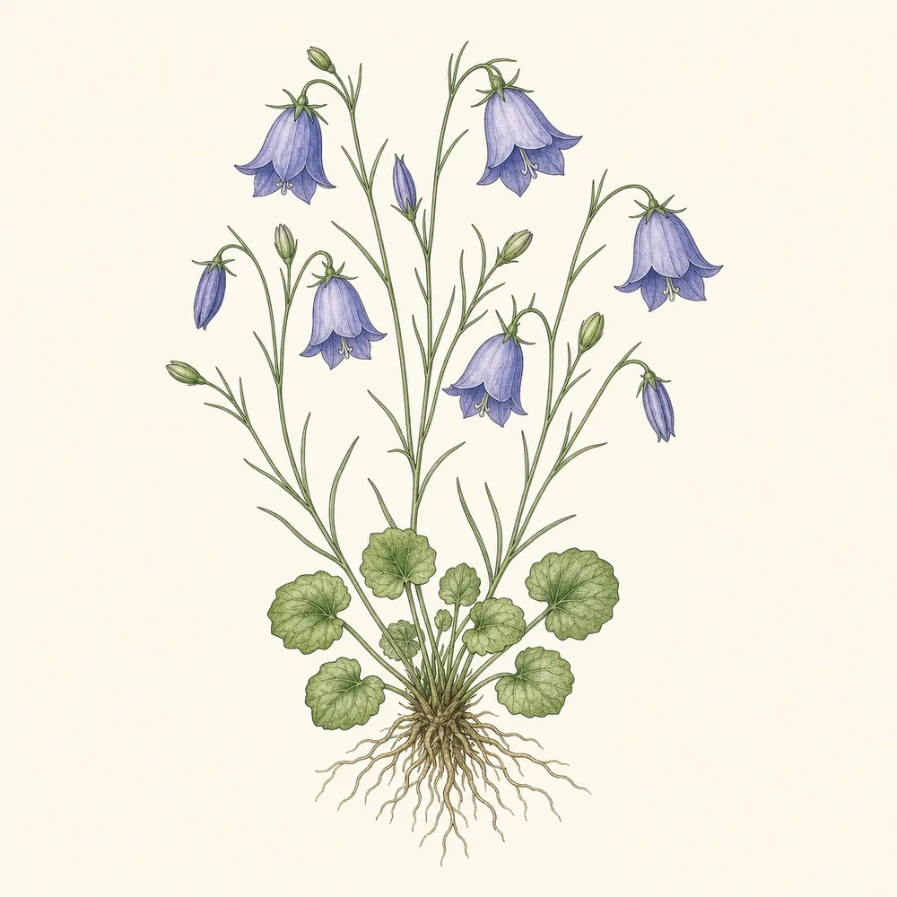 Botanical illustration of Harebell