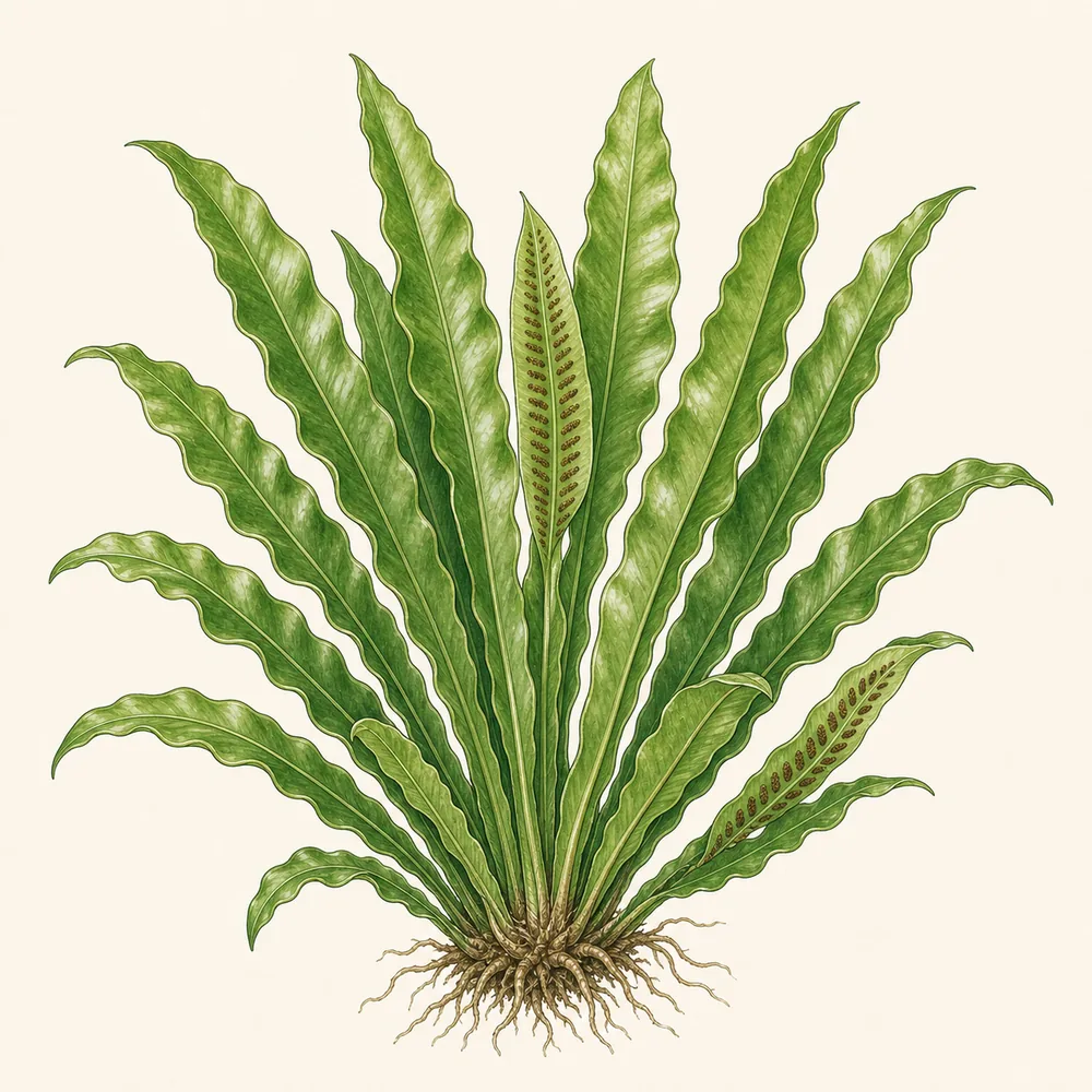 Botanical illustration of Hart's Tongue Fern