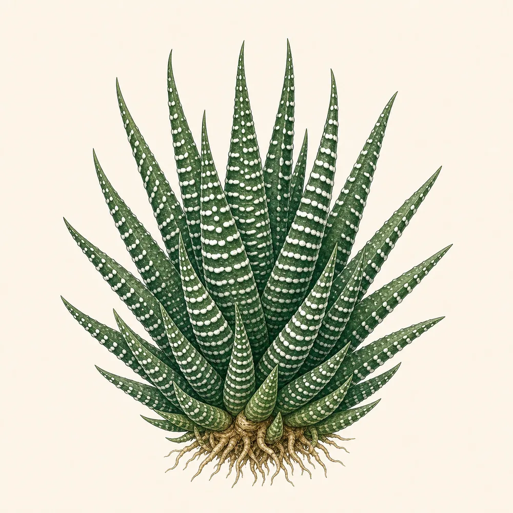 Botanical illustration of Haworthia