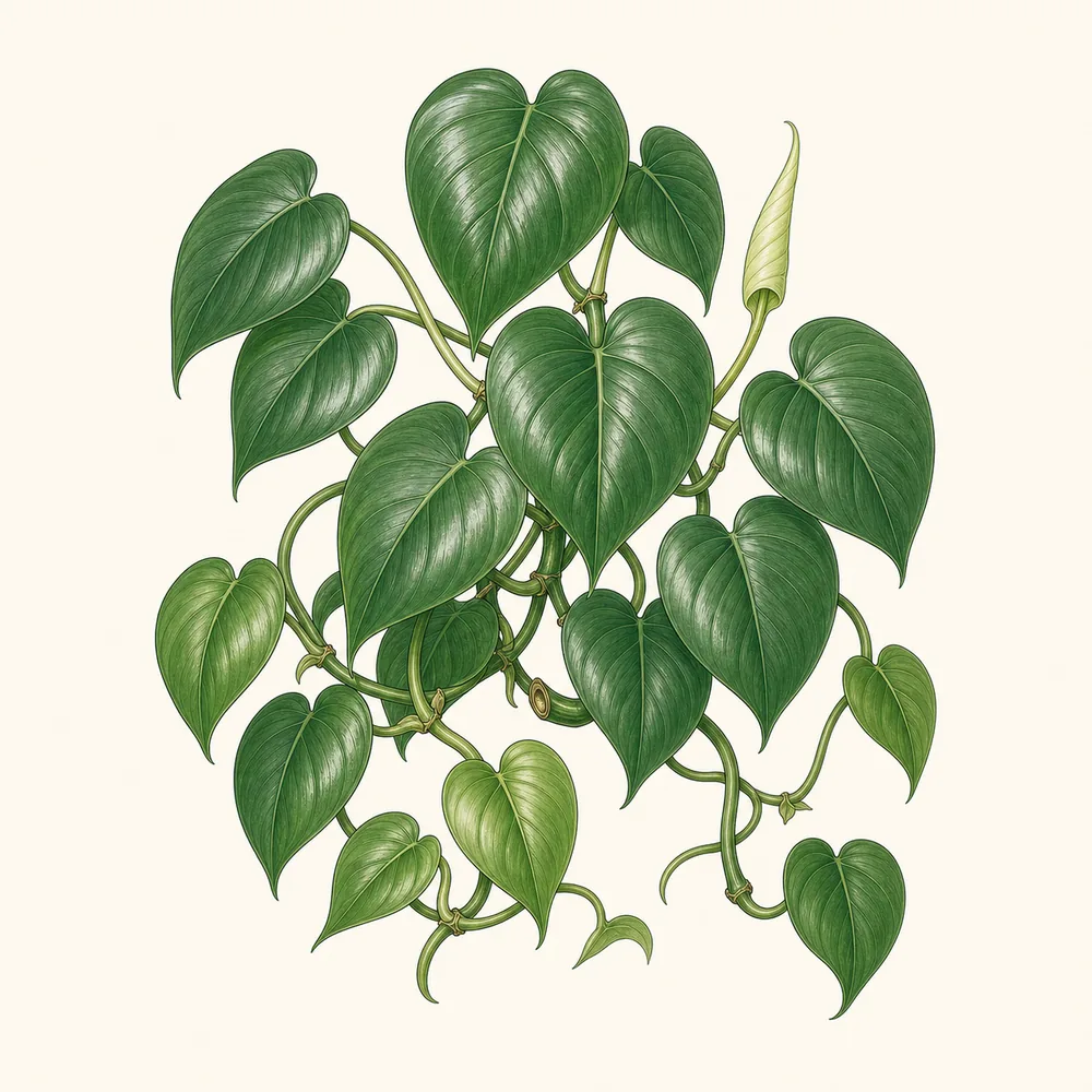 Botanical illustration of Heartleaf Philodendron