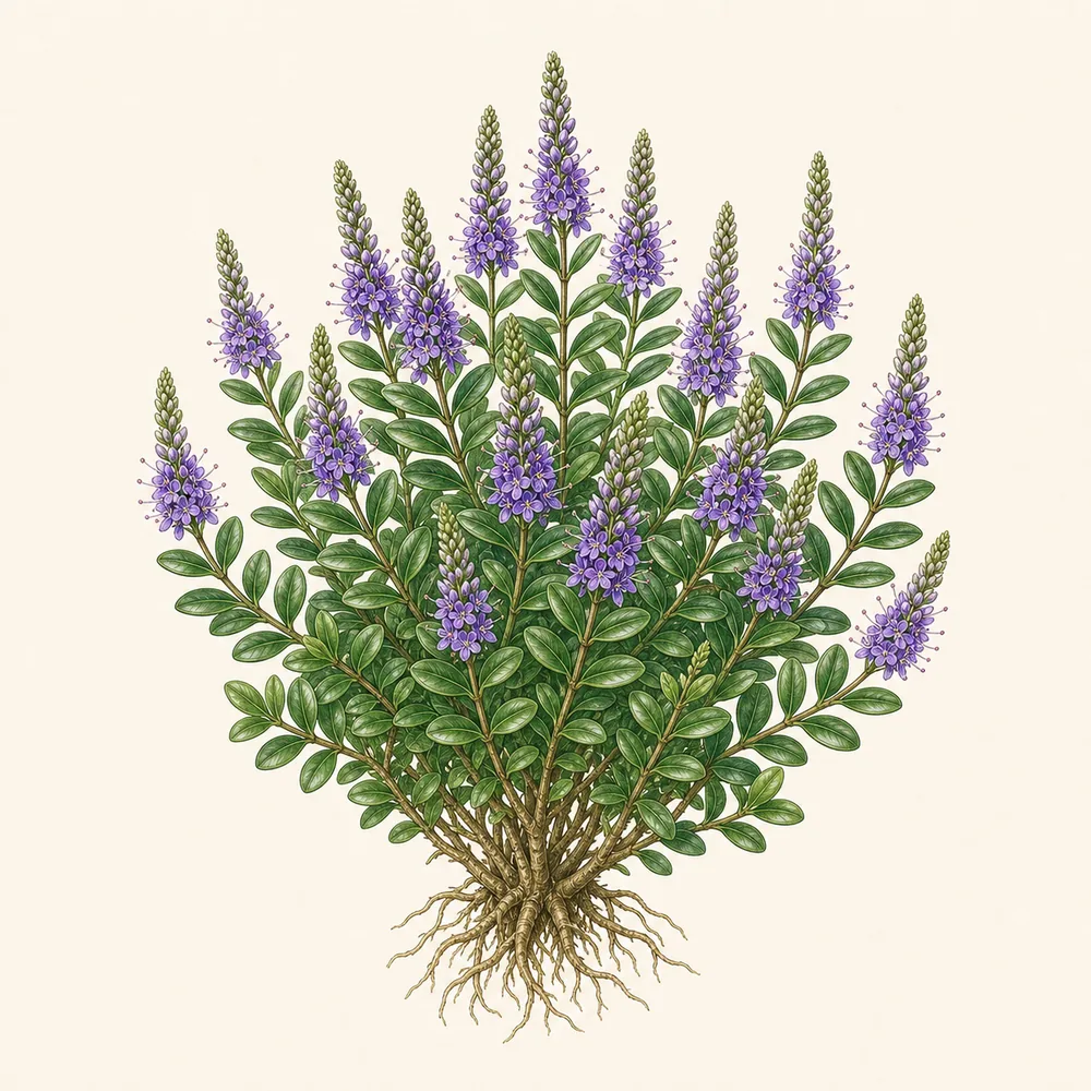 Botanical illustration of Hebe