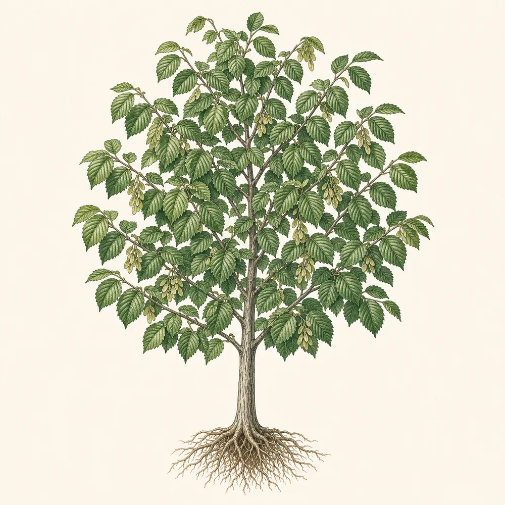 Botanical illustration of Hornbeam