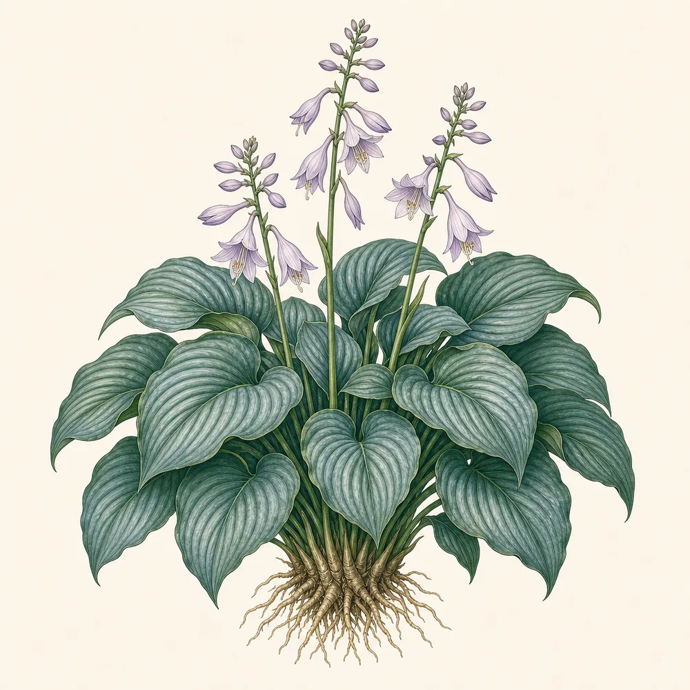 Botanical illustration of Hosta