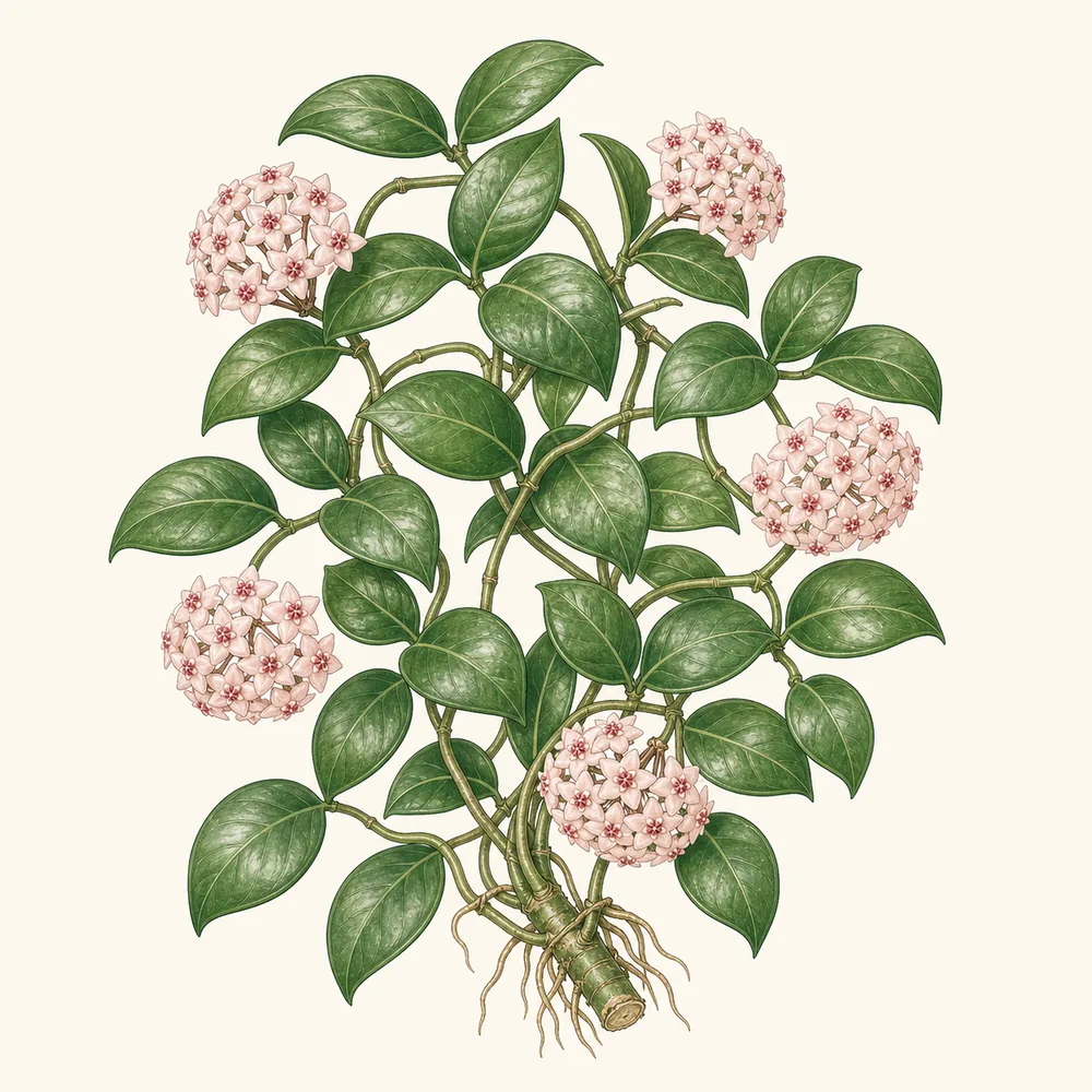 Botanical illustration of Hoya
