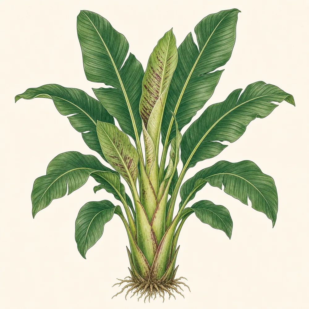 Botanical illustration of Indoor Banana