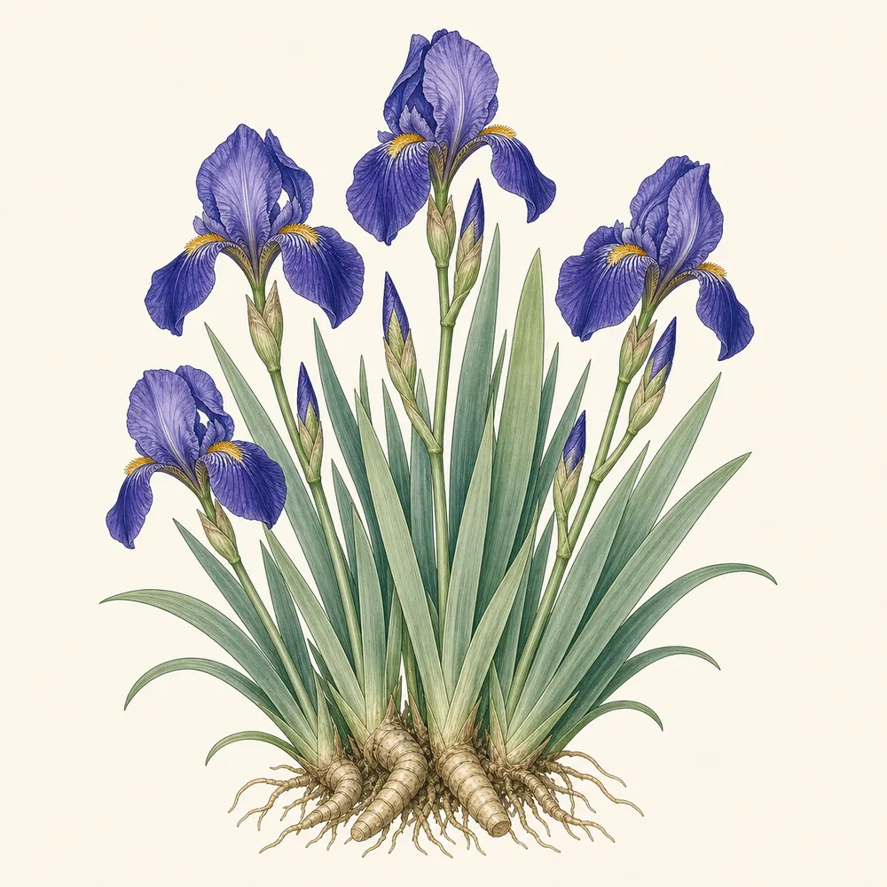 Botanical illustration of Iris