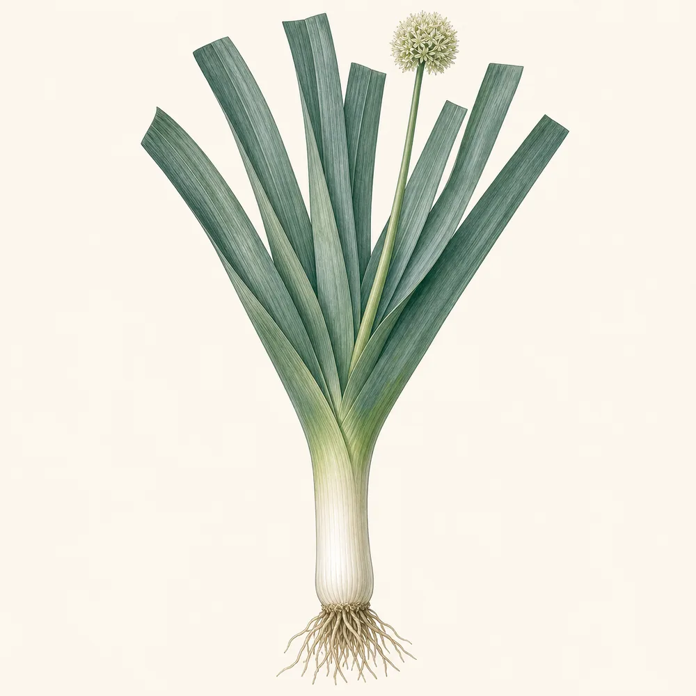 Botanical illustration of Leek