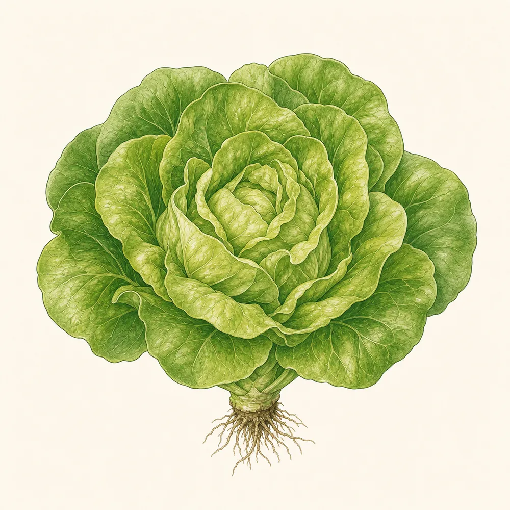 Botanical illustration of Lettuce
