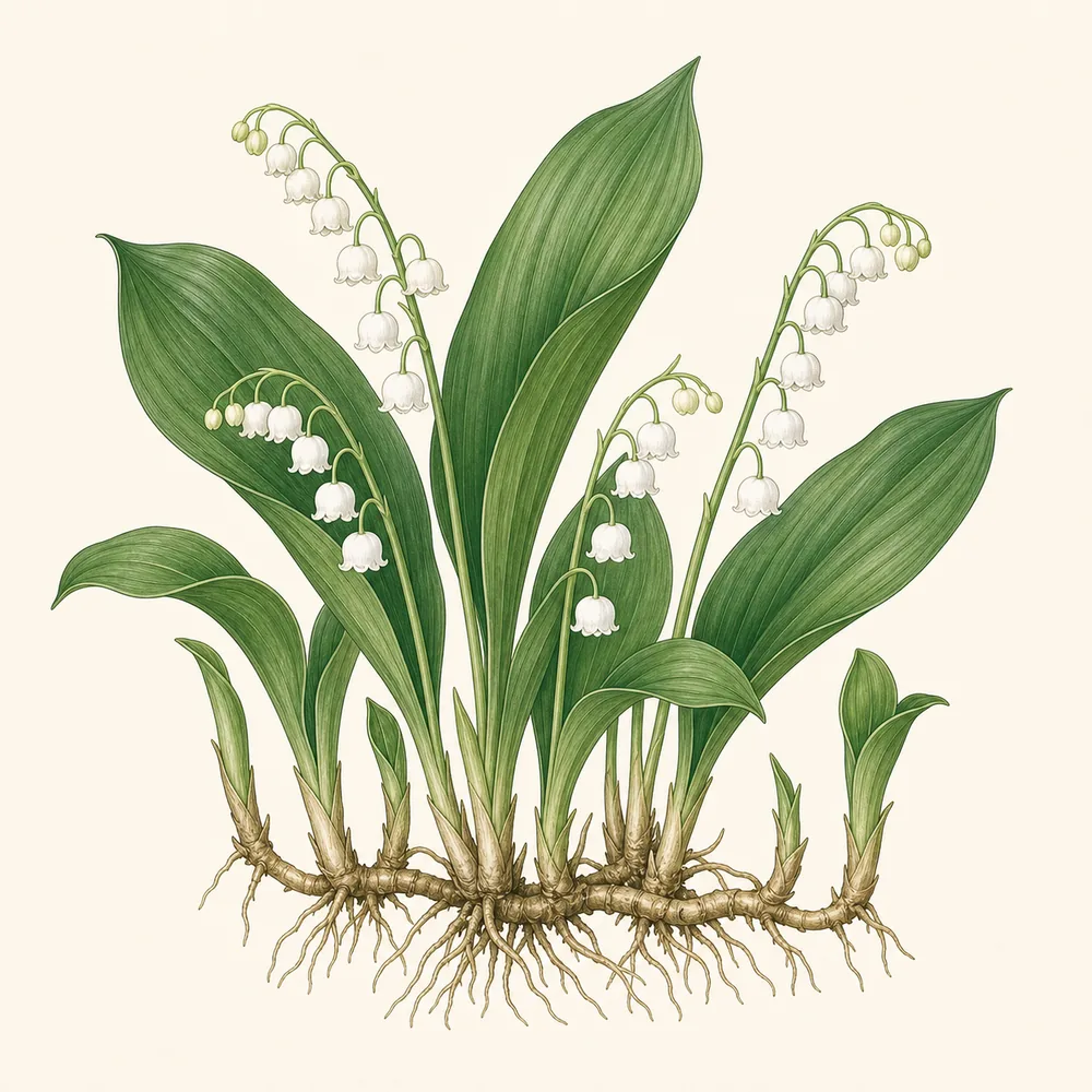 Botanical illustration of Lily of the Valley