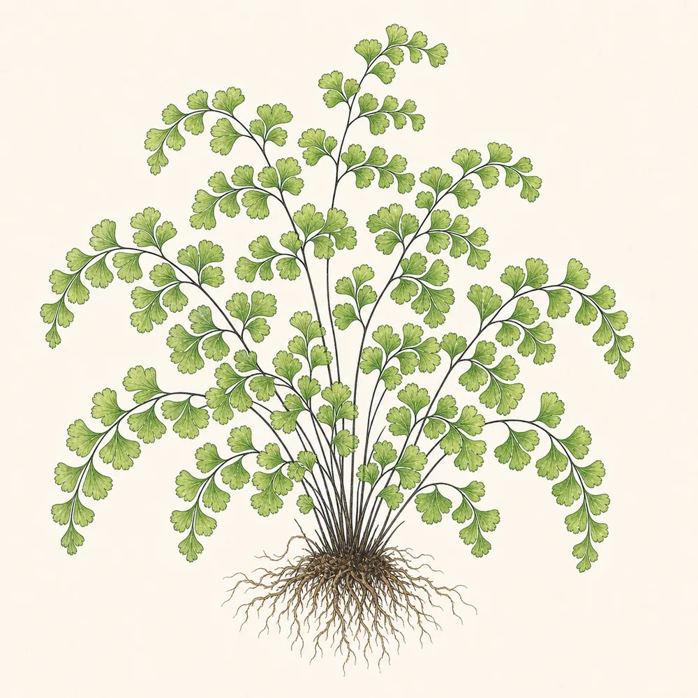 Botanical illustration of Maidenhair Fern
