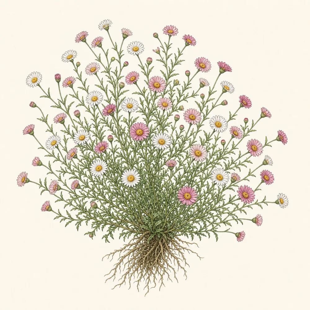 Botanical illustration of Mexican Fleabane