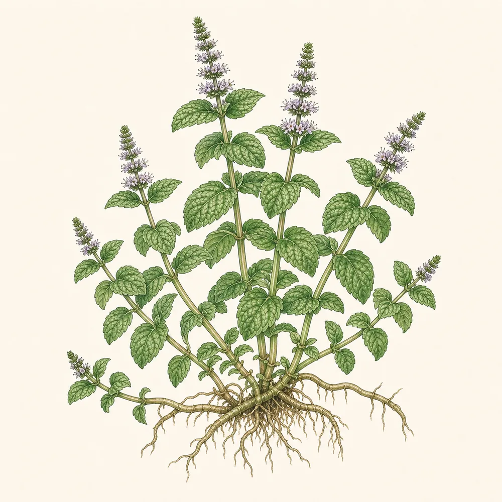 Botanical illustration of Mint