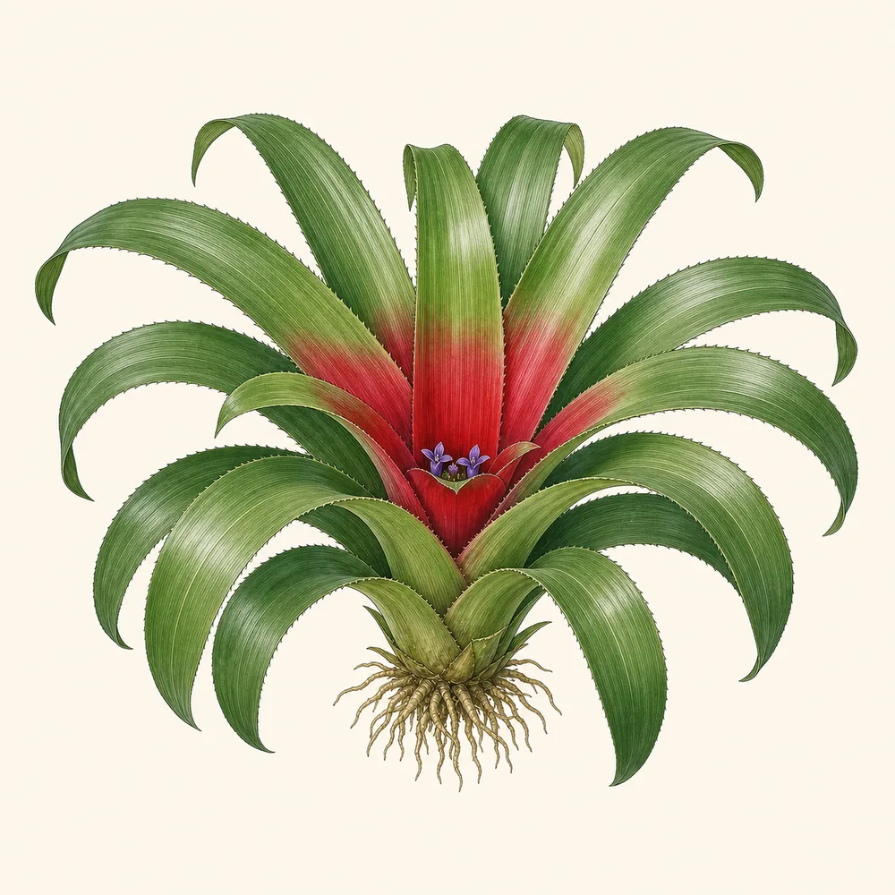 Botanical illustration of Neoregelia