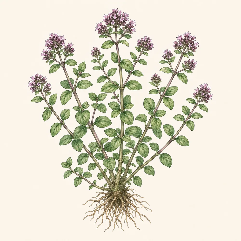 Botanical illustration of Oregano