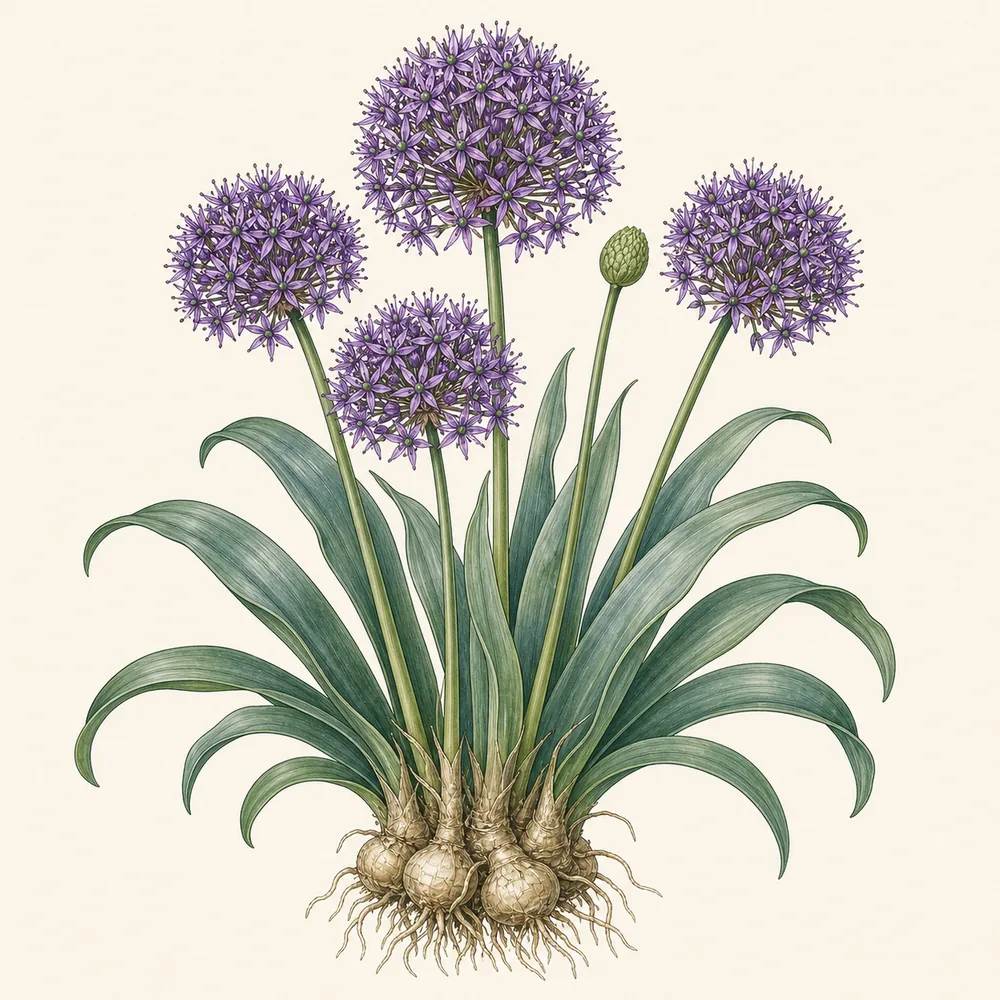 Botanical illustration of Ornamental Allium
